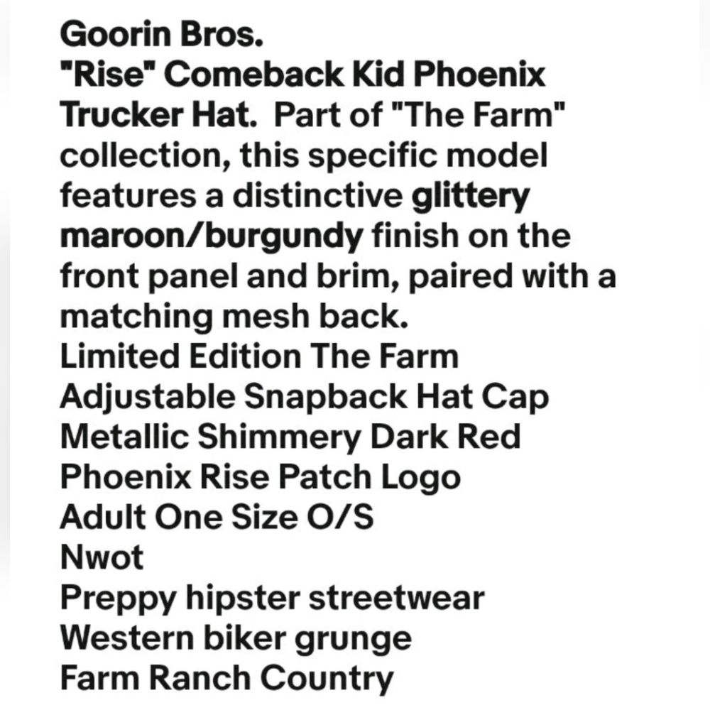 Goorin The Farm Mesh Back Trucker Hat Cap Metallic Red Phoenix Rise Patch Logo - Picture 11 of 12